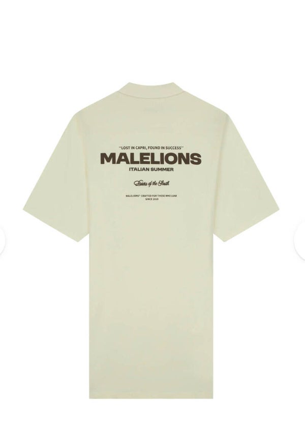 Malelions Women Italian Summer T-Shirt Dress | Cream/Chocolate