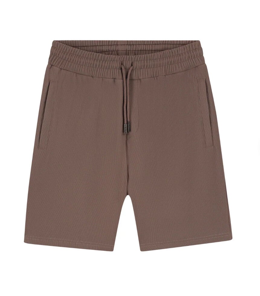 Malelions Men Ribbed Shorts | Brown
