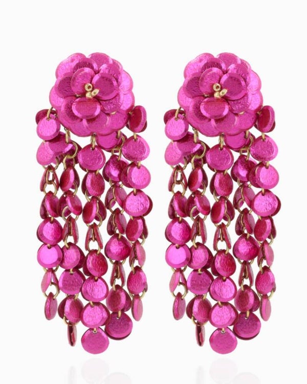 Fuchsia Oorbellen Waterfall Wide Rings