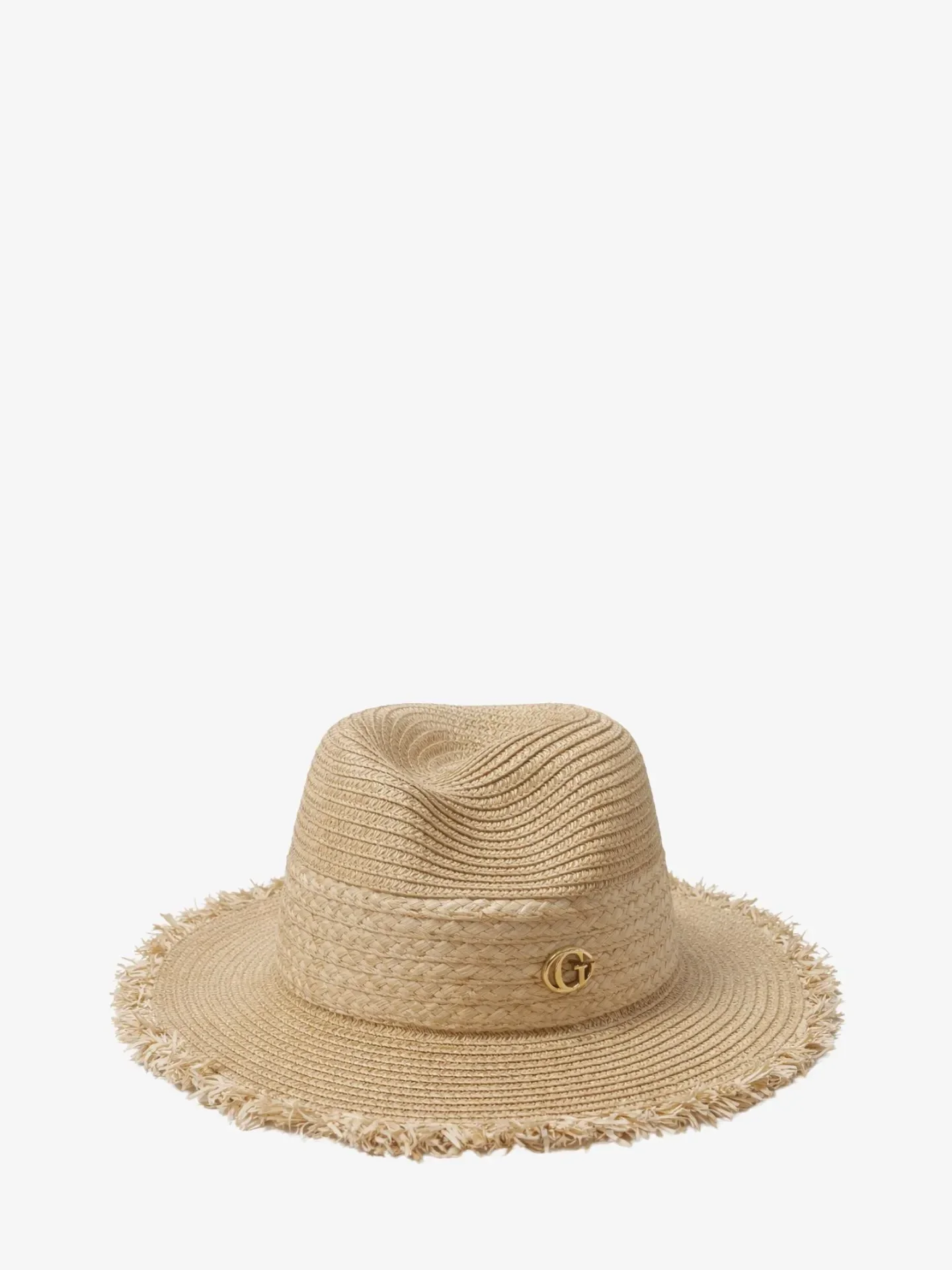 Guess Dames Hoed Ofelia Raffia Fedora Natural Cognac