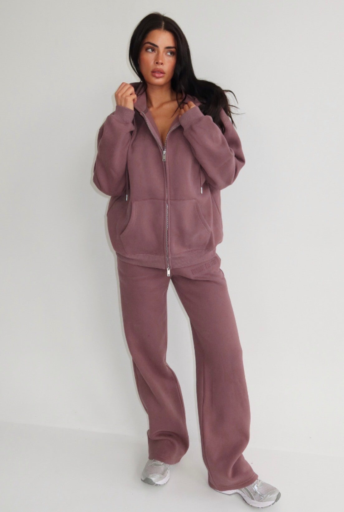 Unique The Label NYLA WIDE LEG JOGGER - MUSHROOM