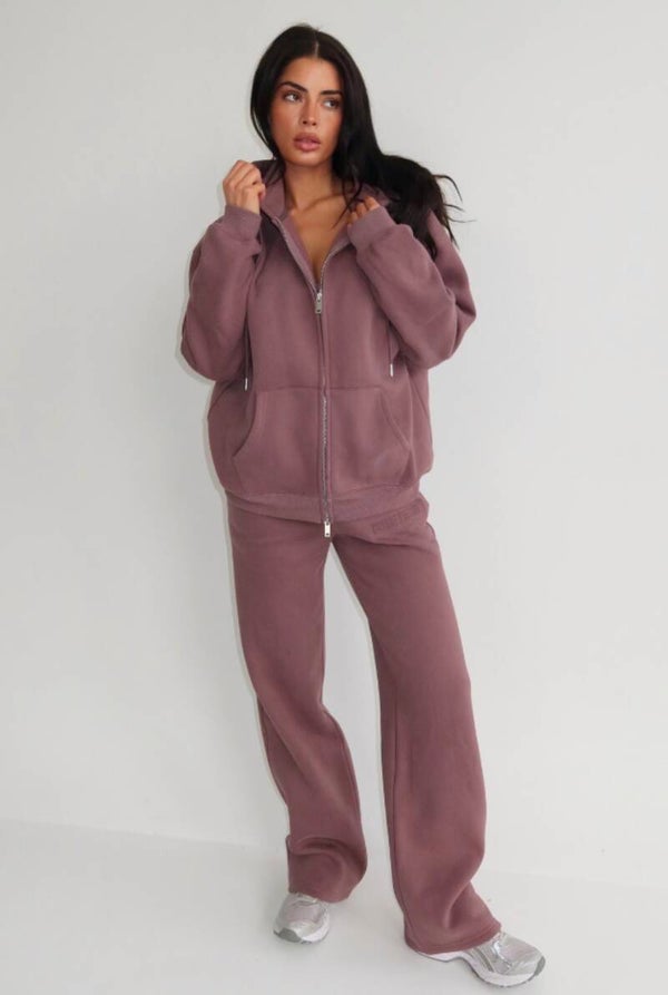 Unique The Label NYLA WIDE LEG JOGGER - MUSHROOM