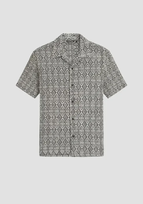 Antony Morato RELAXED-FIT SHIRT IN COTTON BLEND WITH GEOMETRIC JACQUARD PATTERN
