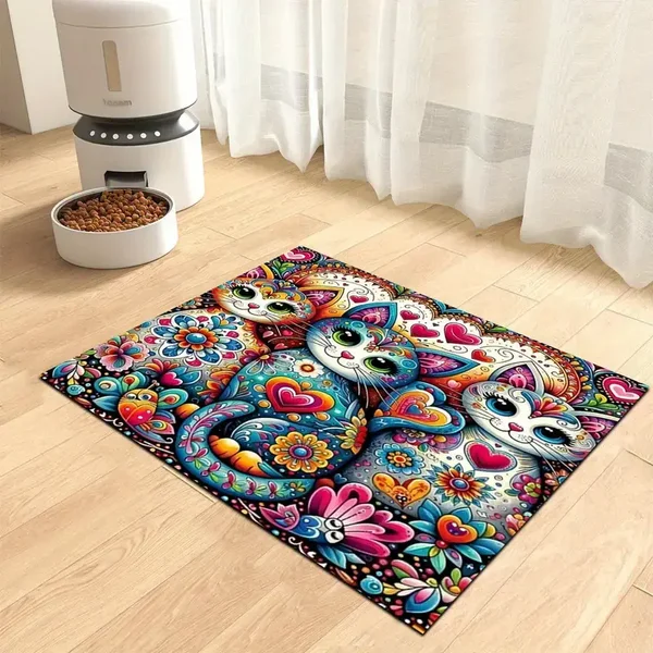 Flower Cat Pet Feeding Mat