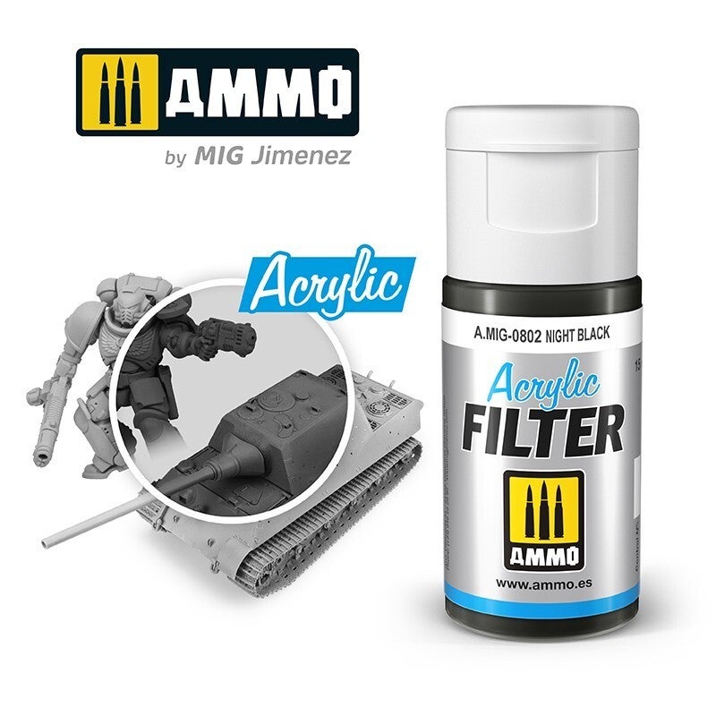 AMMO A.MIG-0802 Acrylic Filter Night Black