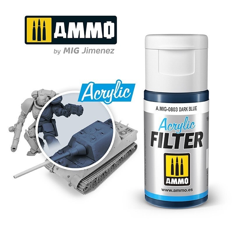 AMMO A.MIG-0803 Acrylic Filter Dark Blue