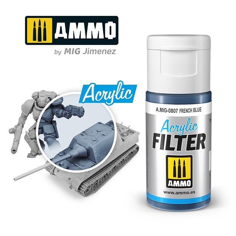 AMMO A.MIG-0807 Acrylic Filter French Blue