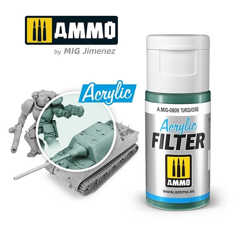 AMMO A.MIG-0809 Acrylic Filter Turquoise