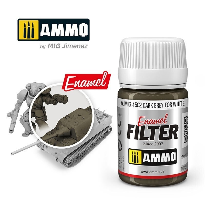 AMMO A.MIG-1502 Filter Dark Grey for White