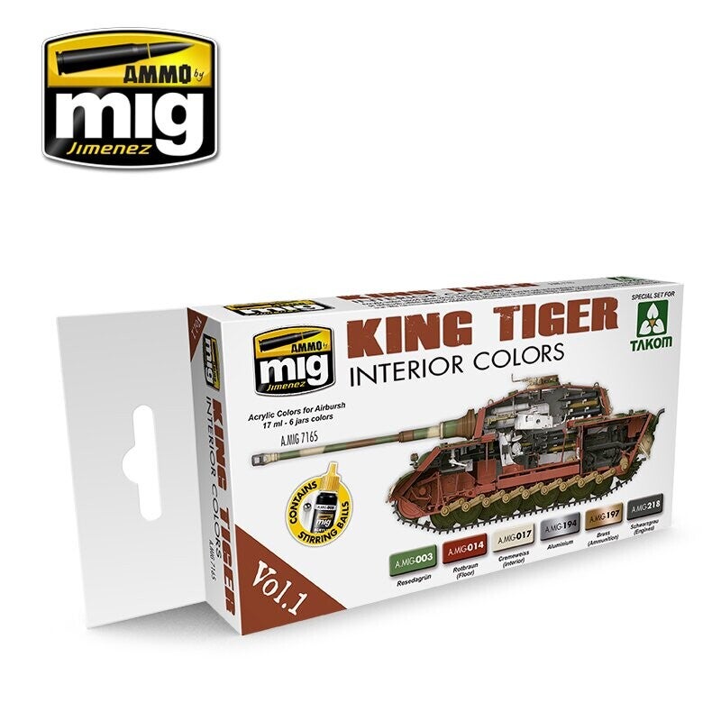 AMMO A.MIG-7165 King Tiger Interior Colors (Special TAKOM Edition) Vol. 1