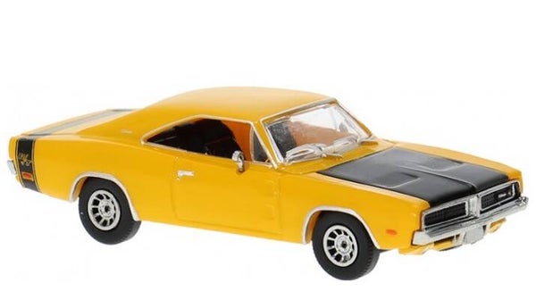 Brekina 18001 1:87 Dodge Charger, dunkelgelb/schwarz, Bj 1969