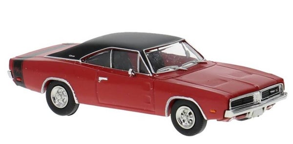 Brekina 18003 1:87 Dodge Charger, rot/schwarz, Bj 1969