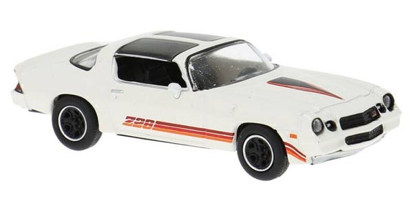 Brekina 18053 1:87 Chevrolet Camaro Z 28, weiss mit Dekor, Bj 1980