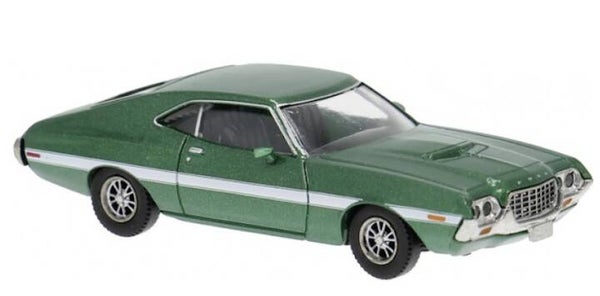 Brekina 18330 1:87 Ford Gran Torino Sport - Moviecar, grün/weiss, Bj 1969