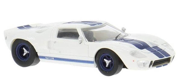 Brekina 18551 1:87 Ford GT40, weiss/blau, Bj 1966