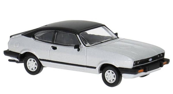 Brekina 19557 1:87 Ford Capri III, silber metallic mit schwarzem Dach, Bj 1978