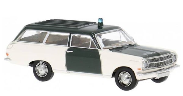 Brekina 20474 1:87 Opel Rekord A Caravan Polizei dunkelgrün/weiss
