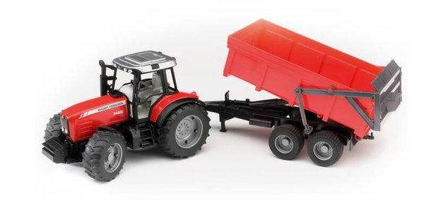Bruder 02045 Massey Ferguson 7480 mit Wannenkippanhänger