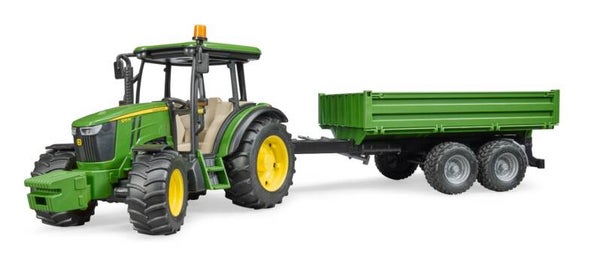 Bruder 02108 John Deere 5115 M mit Bordwandanhänger