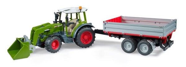 Bruder 02182 Fendt Vario 211 mit Frontlader und Bordwandanhänger