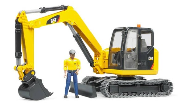 Bruder 02466 Cat® Minibagger mit Bauarbeiter