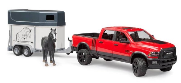 Bruder 02501 RAM 2500 Power Wagon mit Pferdeanhänger und Pferd
