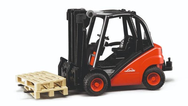 Bruder 02511 Linde Gabelstapler H30D mit Anhängerkupplung und 2 Paletten