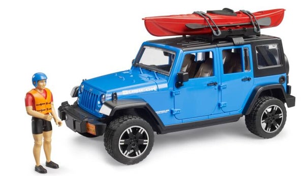 Bruder 02529 Jeep Wrangler Rubicon Unlimited mit Kajak und Figur