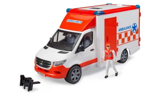 Bruder 02676 MB Sprinter Ambulanz mit Fahrer