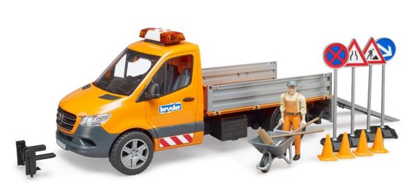 Bruder 02677 MB Sprinter Kommunal mit Light & Sound Modul, Fahrer und Zubehör