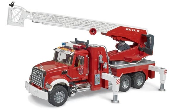 Bruder 02821 MACK Granite Feuerwehrleiterwagen mit Pumpe