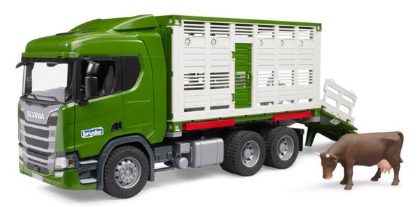 Bruder 03548 Scania Super 560R Tiertransport-LKW mit 1 Rind