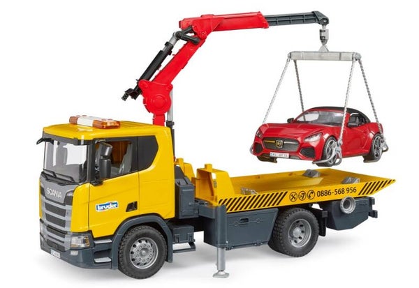 Bruder 03552 Scania Super 560R Abschlepp-LKW mit Light & Sound Modul und BRUDER Roadster