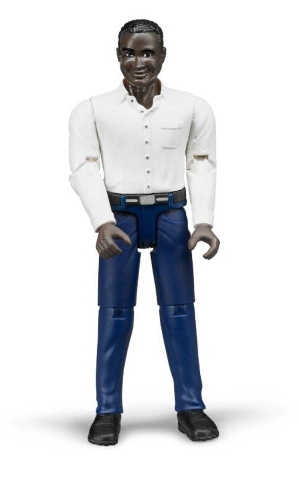 Bruder 60004 Mann mit dunklem Hauttyp und dunkelblauer Hose