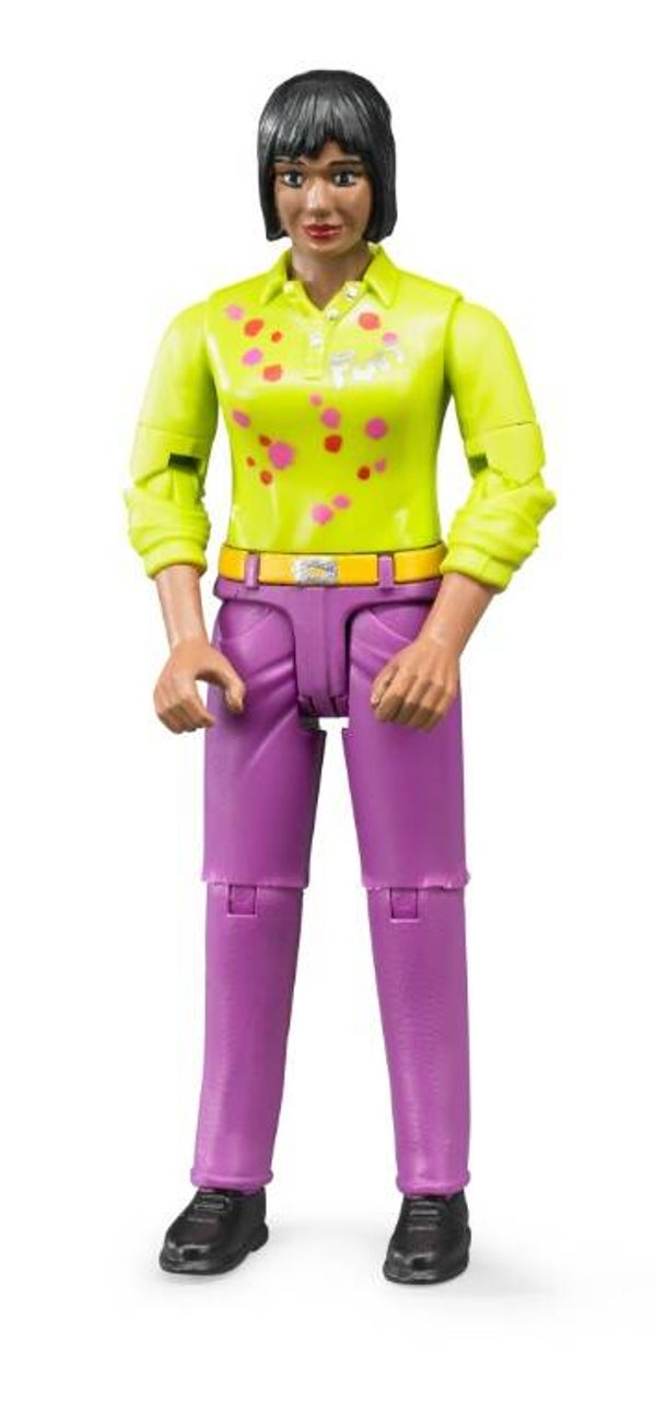 Bruder 60403 Frau mit mittlerem Hauttyp und lila Hose