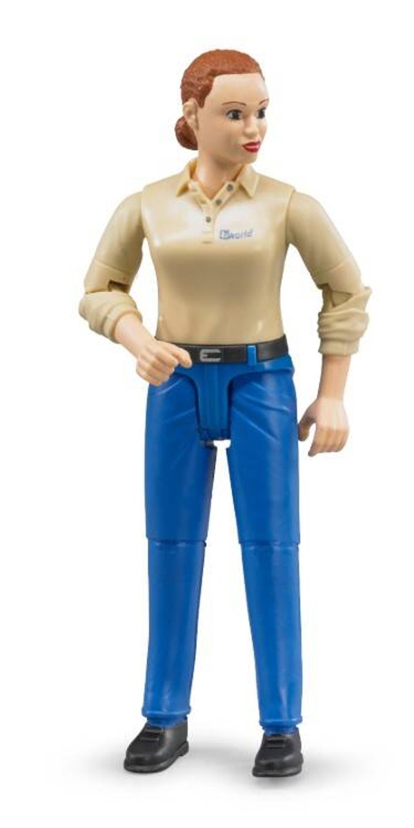Bruder 60408 Frau mit hellem Hauttyp und blauer Hose