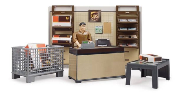 Bruder 62250 bworld UPS Paketshop mit Figur