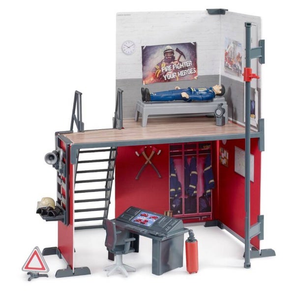 Bruder 627022 bworld Feuerwehrstation mit Feuerwehrmann