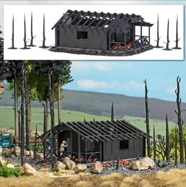 Busch 1853 Abgebrannte Waldhütte