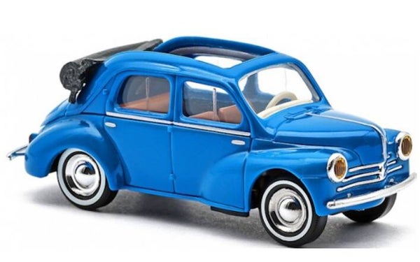 Busch 46571 1:87 Renault 4CV, Cabrio Limousine blau, Bj 1954