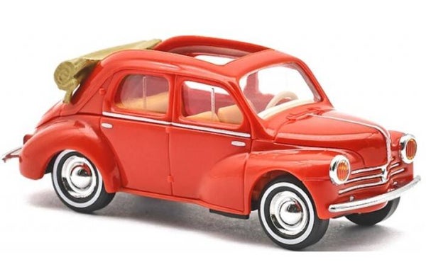 Busch 46573 1:87 Renault 4CV, Cabrio Limousine, rot, Bj 1954