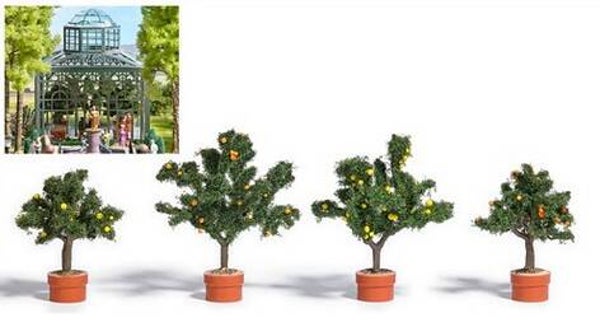 Busch 6619 Vier Zitrusbäume in Pflanzkübel