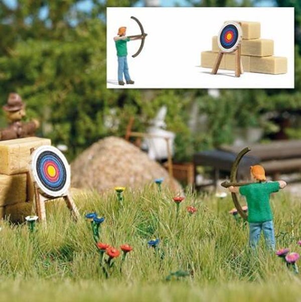 Busch 7865 Action Set: Bogenschütze mit Zielscheibe
