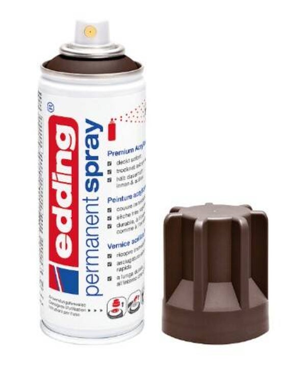 edding 5200 Permanentspray schokoladenbraun matt, 200 ml (907, RAL 8017)