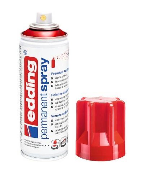 edding 5200 Permanentspray verkehrsrot glänzend, 200 ml (952, RAL 3020)