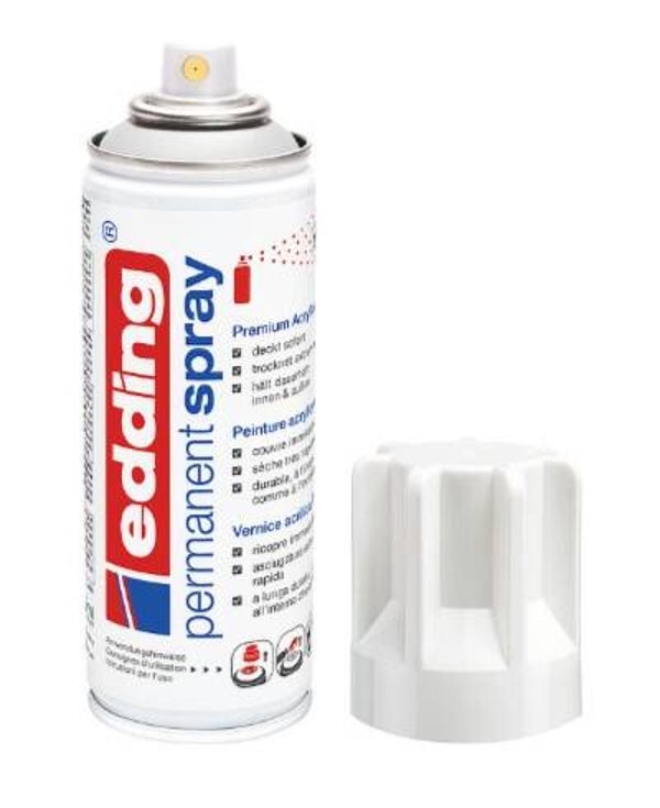 edding 5200 Permanentspray verkehrsweiß glänzend, 200 ml (953, RAL 9016)