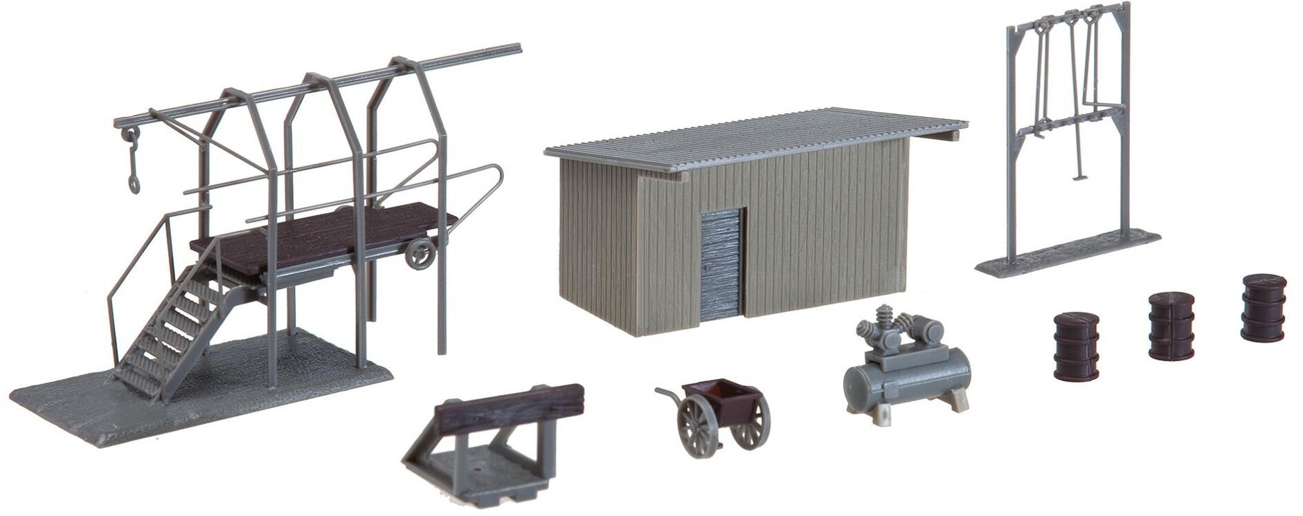 Faller 120139 Kompressorhaus, Rohrblasgerüst, Schürhakengestell