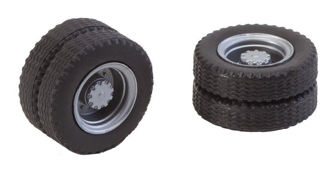 Faller 163101 2 Kompletträder (Zwillingsbereifung) Reifen und LKW Flgen