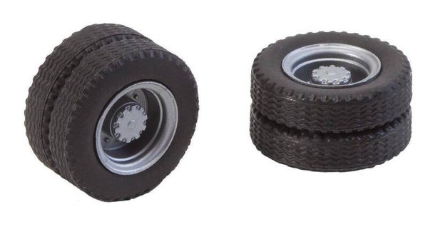 Faller 163101 2 Kompletträder (Zwillingsbereifung) Reifen und LKW Flgen