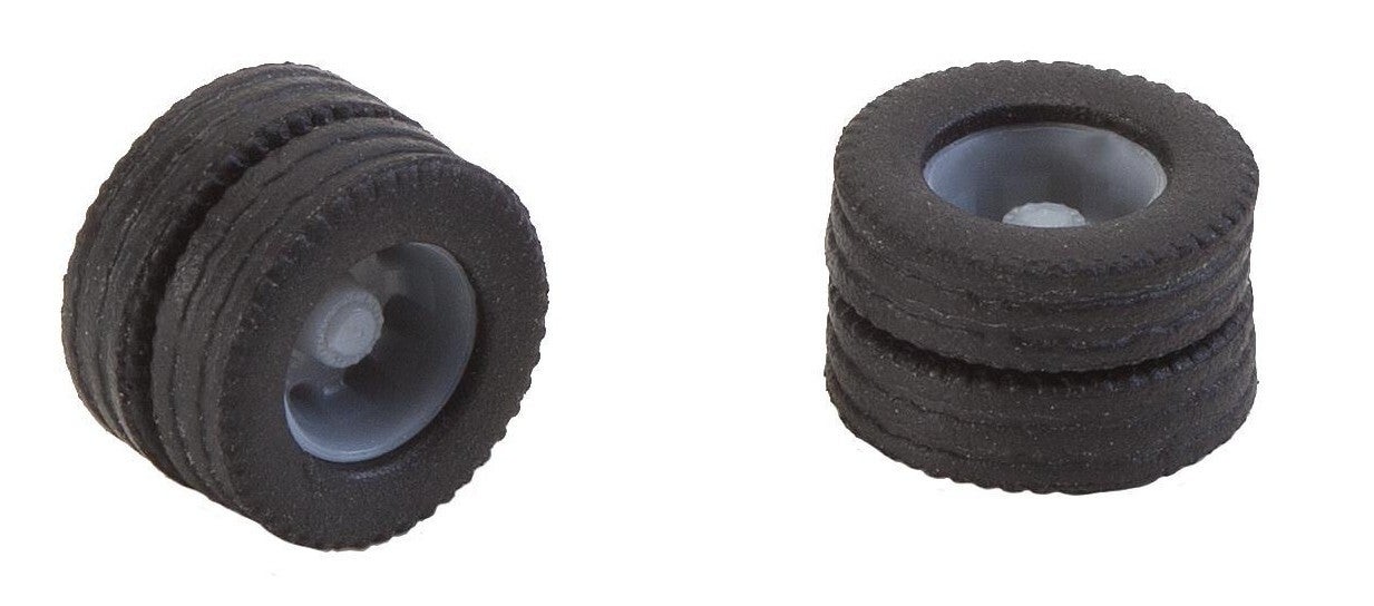 Faller 163111 2 Kompletträder (Zwillingsbereifung) Reifen und Felgen 7,5 t